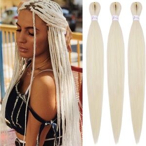 Blonde kanekalon synthetic hair, 30”, two packages